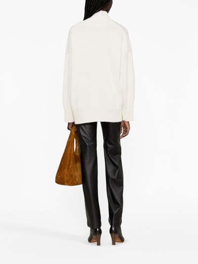 Shop Chloé Cashmere Turtleneck Sweater In White