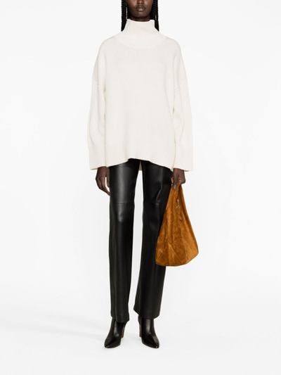 Shop Chloé Cashmere Turtleneck Sweater In White