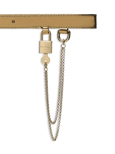 Shop Dolce & Gabbana Patent Leather Belt In Rosado Claro
