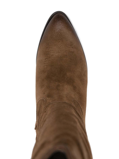 Ash Heaven Texan Boots In Brown Suede In Marrón
