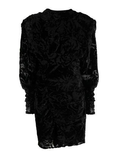 Shop Iro Narivo Damask Effect Short Dress In Black