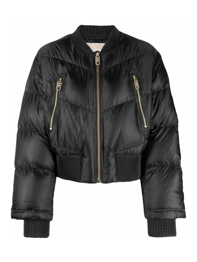 Shop Michael Michael Kors Quilted Bomber In Black