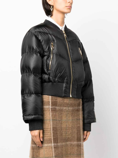 Shop Michael Michael Kors Quilted Bomber In Black