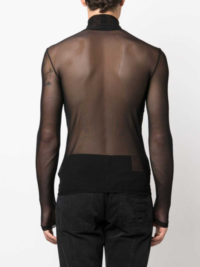 Shop Y/project Embroidered Sheer Top In Black