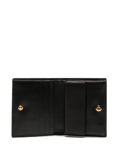 Shop Versace Greca Goddess Leather Wallet In Negro