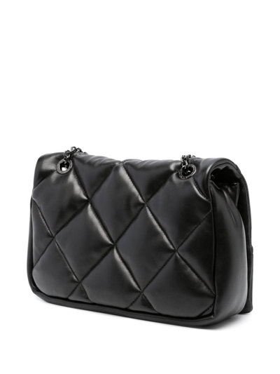 Emporio Armani Quilted Faux-leather Shoulder Bag In Black