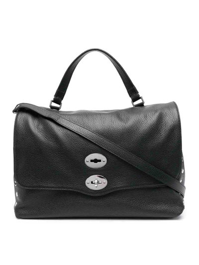 Zanellato Medium Postina Leather Shoulder Bag In Negro