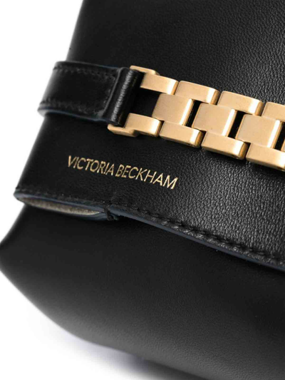Victoria Beckham Mini Chain Leather Pouch Bag In Black