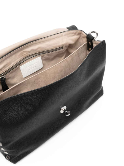 Zanellato Medium Postina Leather Shoulder Bag In Negro