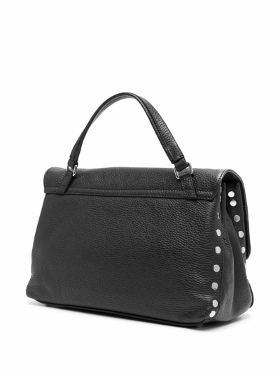 Zanellato Medium Postina Leather Shoulder Bag In Black