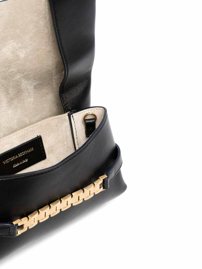 Shop Victoria Beckham Mini Chain Leather Pouch Bag In Black