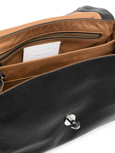 Zanellato Medium Postina Leather Shoulder Bag In Black