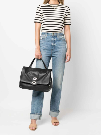 Zanellato Medium Postina Leather Shoulder Bag In Negro