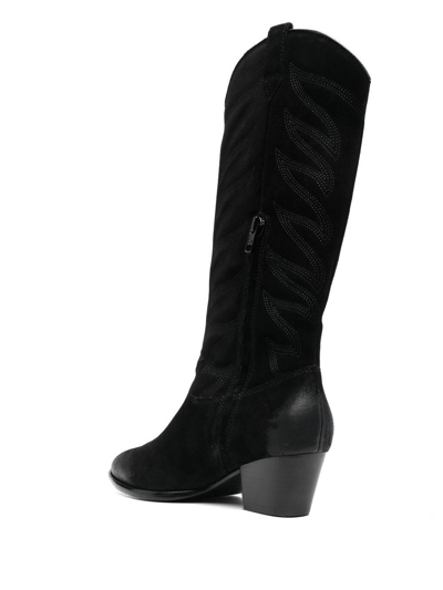 Shop Ash Heaven Leather Texan Boots In Black