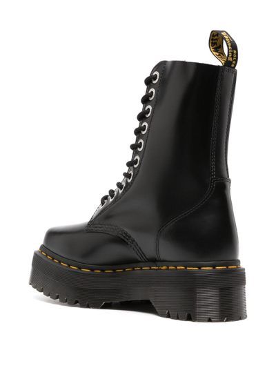 Shop Dr. Martens' Quad Squared  Leather  Boots In Black