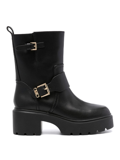 Shop Michael Michael Kors Perry Leather Ankle Boots In Black