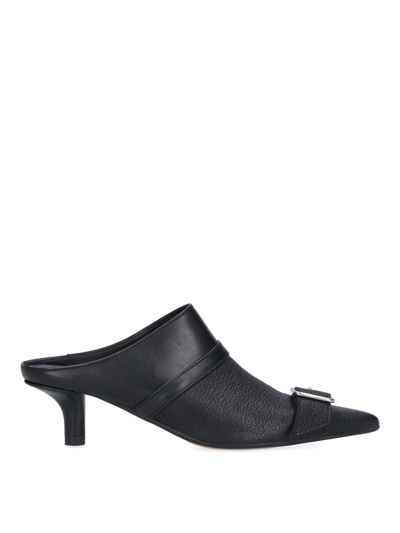 Shop Mm6 Maison Margiela Mules With Buckle In Black