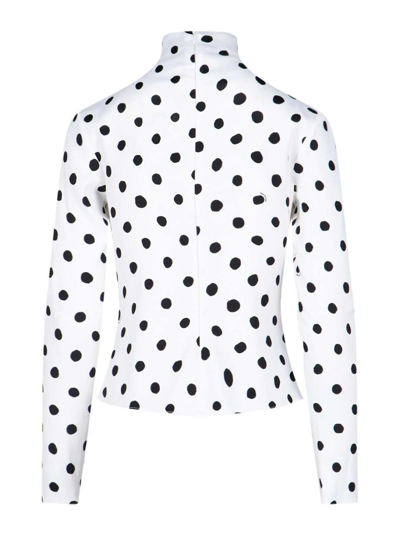 Shop Marni Dot High Neck Top In White