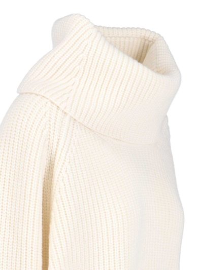 Sa Su Phi High-neck Ribbed Knit Sweater In White