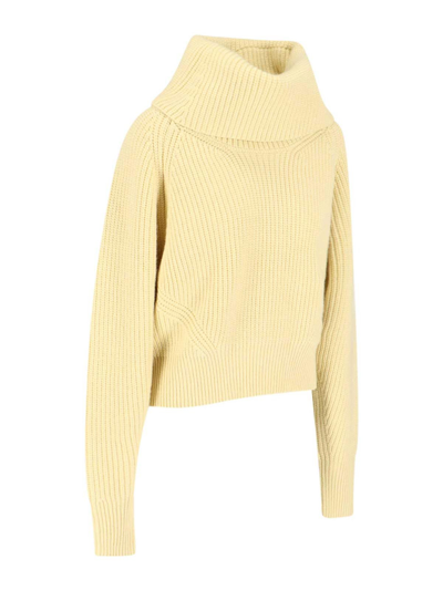 Sa Su Phi Cashmere Blend High-collar Knit Sweater In Yellow