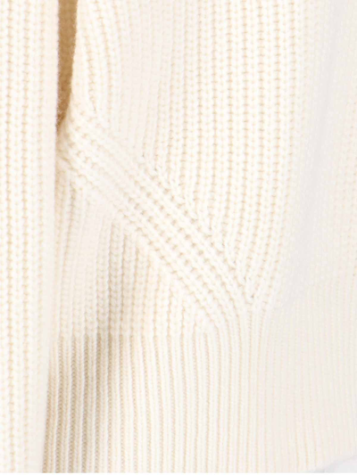 Sa Su Phi High-neck Ribbed Knit Sweater In White