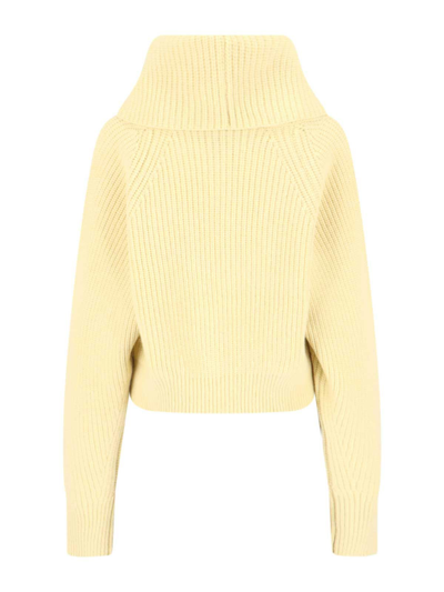 Sa Su Phi Cashmere Blend High-collar Knit Sweater In Yellow