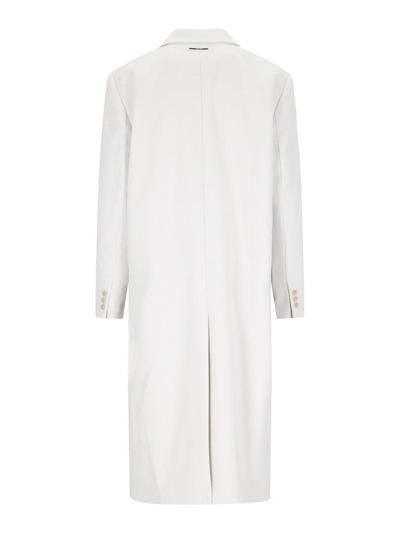 Shop Calvin Klein Double-breasted Wool Coat In White