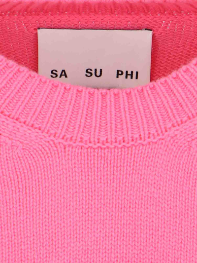 Shop Sa Su Phi Crew Neck Sweater In Color Carne Y Neutral