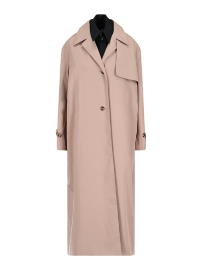 Shop Rokh Double Layer Trench Coat In Beige