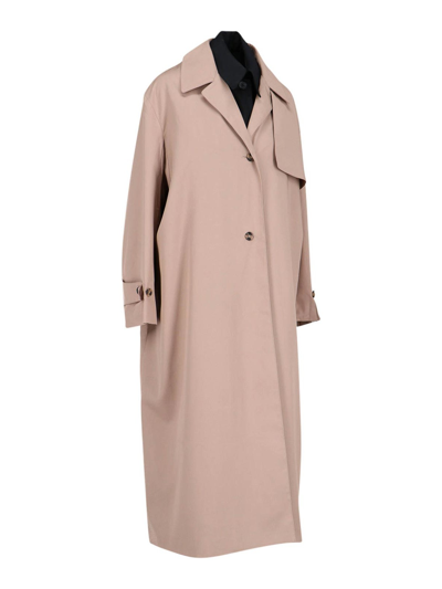 Shop Rokh Double Layer Trench Coat In Beige