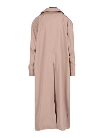 Rokh Beige Double Layer Trench Coat In Beige
