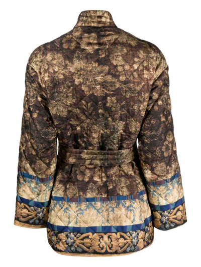 Shop Pierre-louis Mascia Silk Blend Kimono Jacket In Marrón