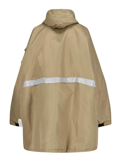 Shop Rokh Logo Hooded Parka In Brown