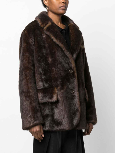 Shop Stand Studio Belinda Faux Fur Blazer In Brown