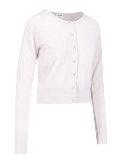 Filippa K Ribbed Crewneck Knitwear Long Sleeves In White
