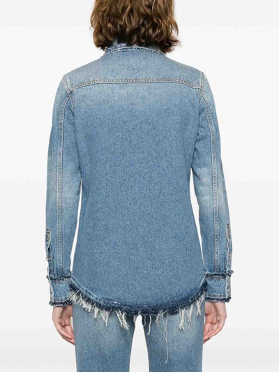 Shop Chloé Denim Cotton Shirt In Blue