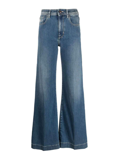 Shop Jacob Cohen Jackie Wide Leg Denim Jeans In Blue