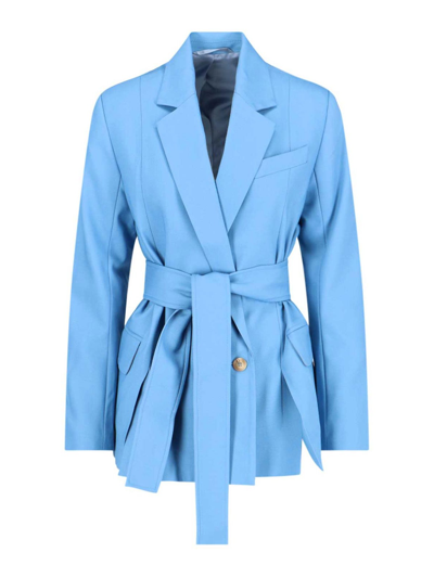 Shop Eudon Choi Double-breasted Blazer In Blue