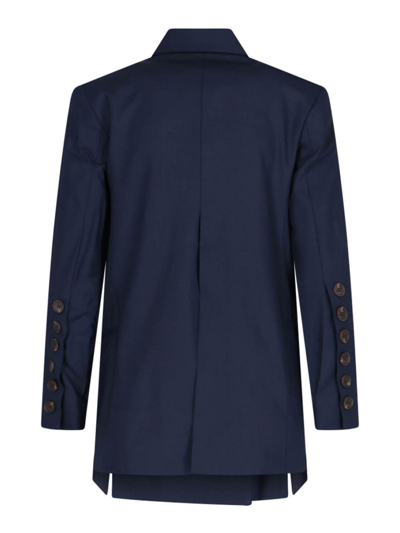 Shop Eudon Choi Structured Double-breasted Blazer In Azul