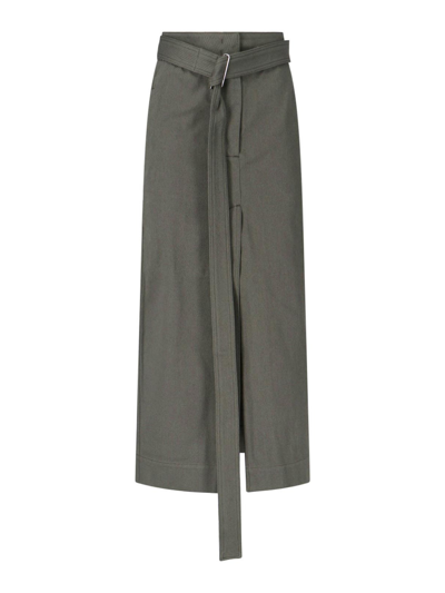 Shop Sa Su Phi Belt Detail Skirt In Green