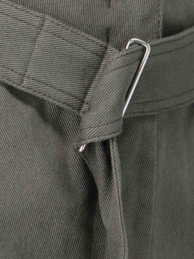 Sa Su Phi Cotton Skirt With Adjustable Waist And Front Slit In Gray