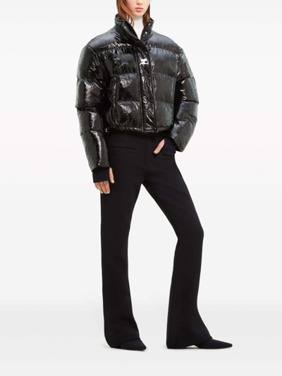 Shop Courrèges Vinyl Puffer Jacket In Black