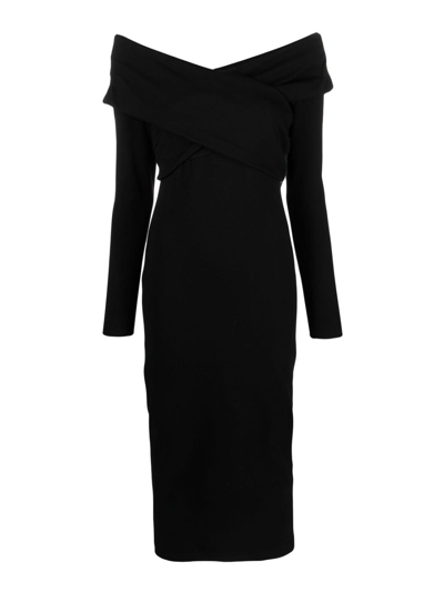 Shop Emporio Armani Vestido Midi - Negro In Black