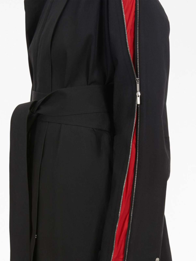 Shop Ferragamo Zip-detail Cotton Belted Trench Coat In Negro