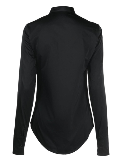 Shop Ludovic De Saint Sernin Logo Denim Shirt In Black