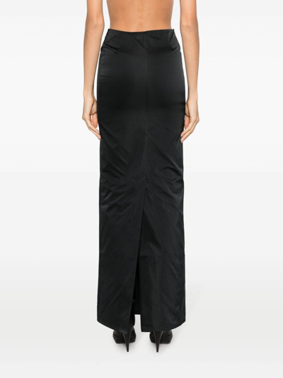 Shop Ludovic De Saint Sernin Long Taffeta Skirt In Black