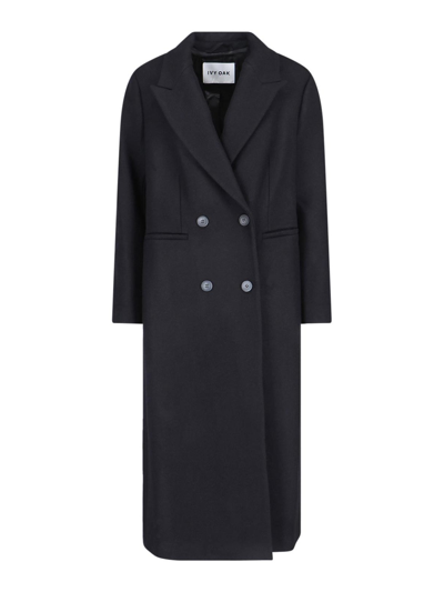 Shop Ivy & Oak Double-breasted Coat In Black