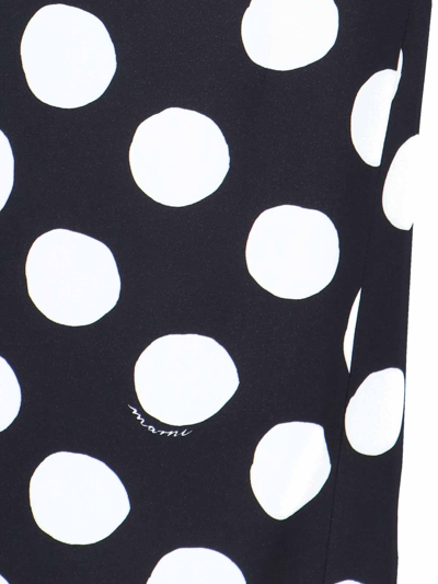 Shop Marni Polka Dot Skirt In Black