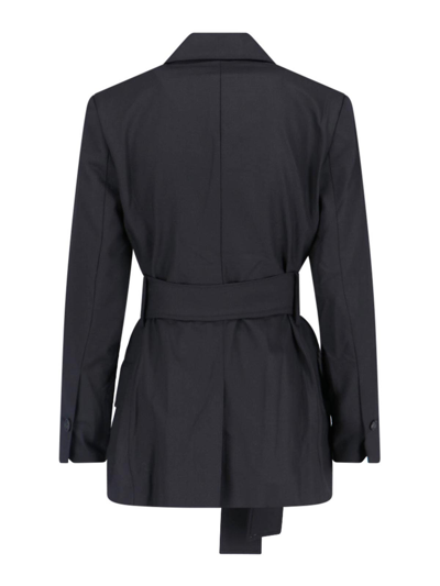 Eudon Choi Wool And Cashmere Double Breasted Blazer With Flap Pockets In Negro