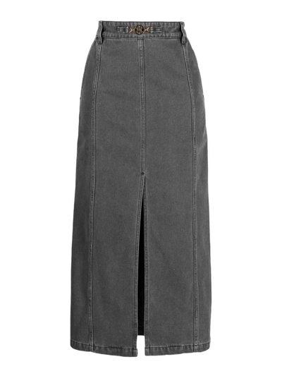 Shop Palto' Medallion Midi Skirt In Grey